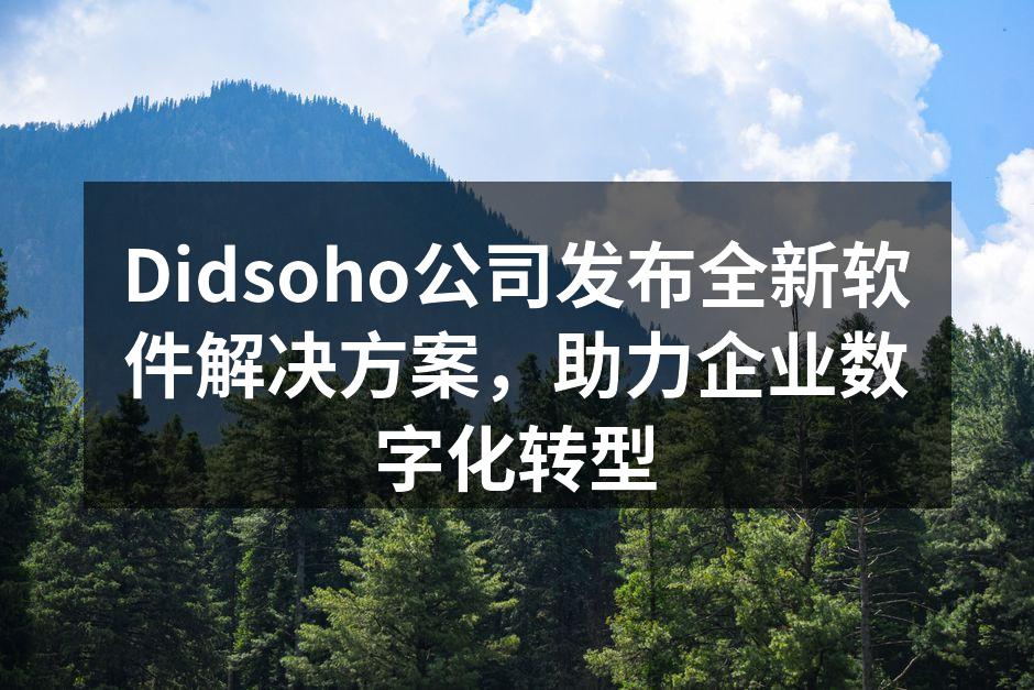 Didsoho公司发布全新软件解决方案，