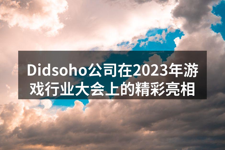 Didsoho公司在2023年游戏行业大