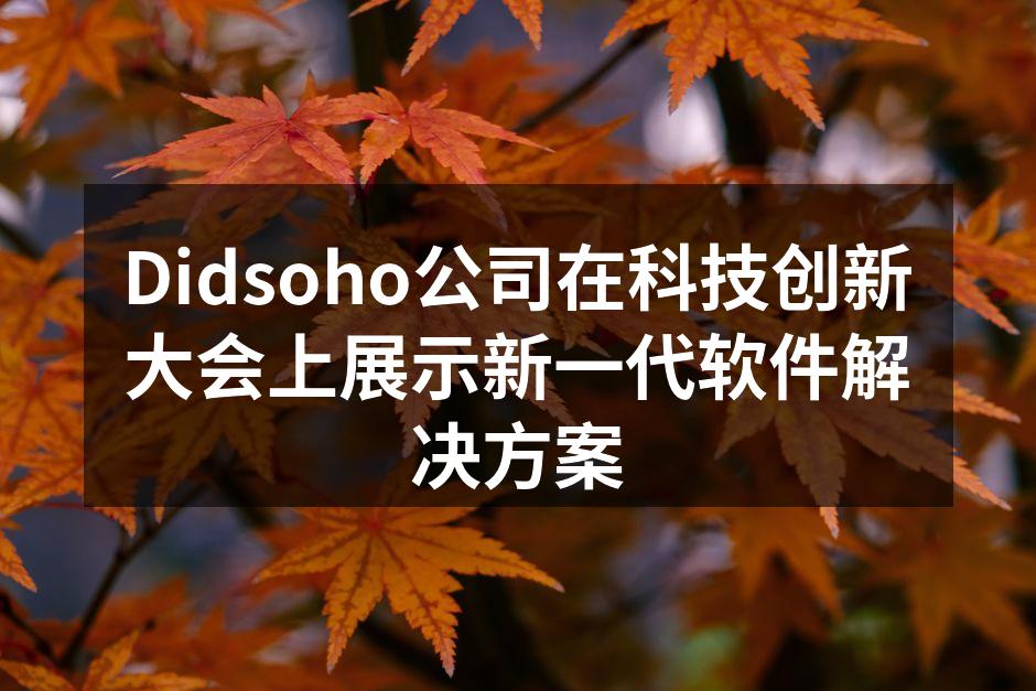 Didsoho公司在科技创新大会上展示新